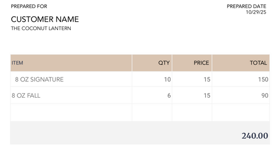 COCONUT LANTERN 10/29/25