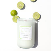 A Florida Keys inspired candle with wooden wick and Key Lime Pie scent notes in a 12oz vessel