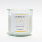 A Florida Keys inspired candle with wooden wick and Sandbar scent notes